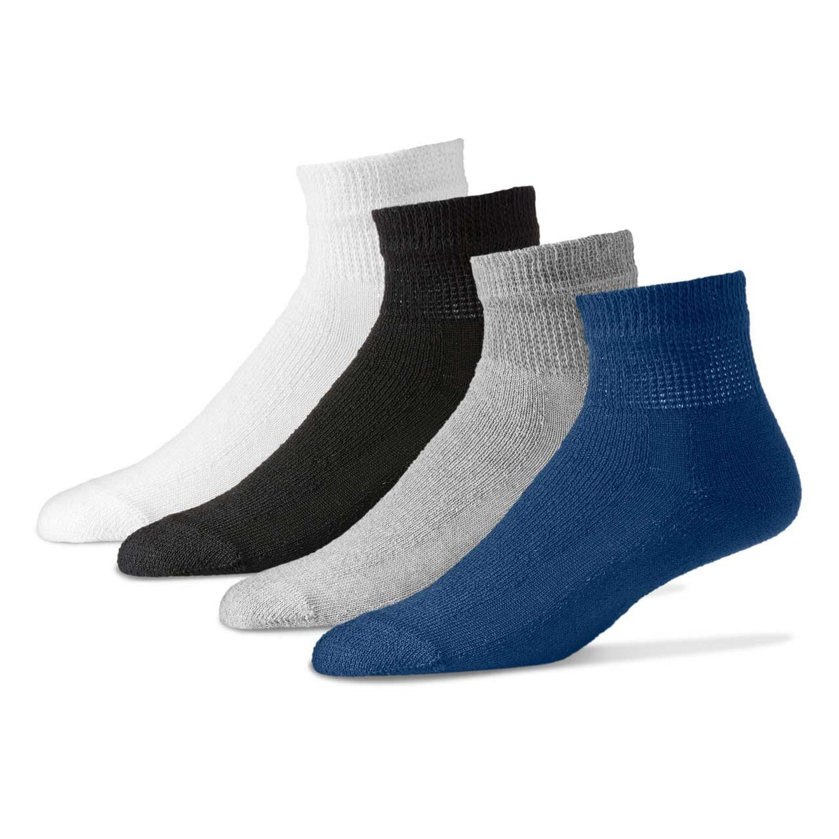 Diabetic Quarter Length  Sock Assortment  12 Pairs Made in the USA